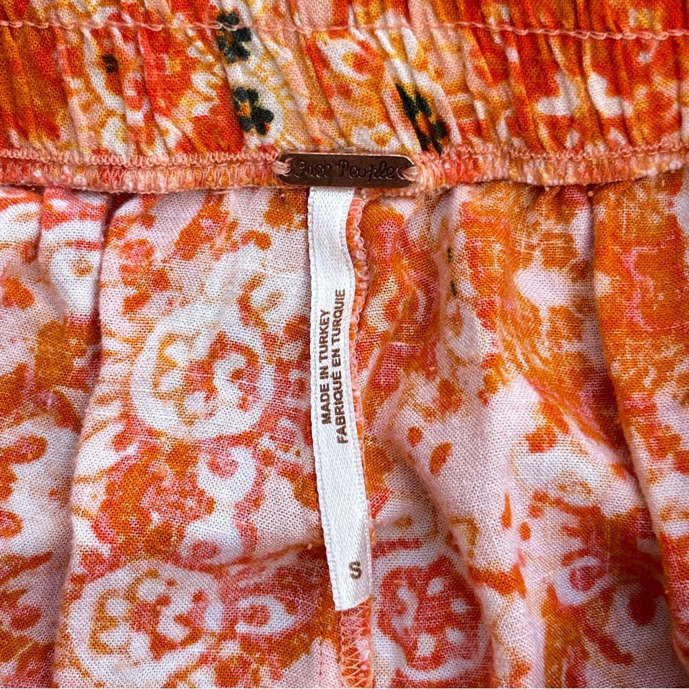 Free People Make My Day Tapestry Lounge Set Orange Top Harem Pants Boho Hippie S - Picture 10 of 12